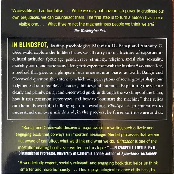 Blindspot Hidden Biases of Good People Paperback Book by Banaji and Greenwald - Picture 4 of 6